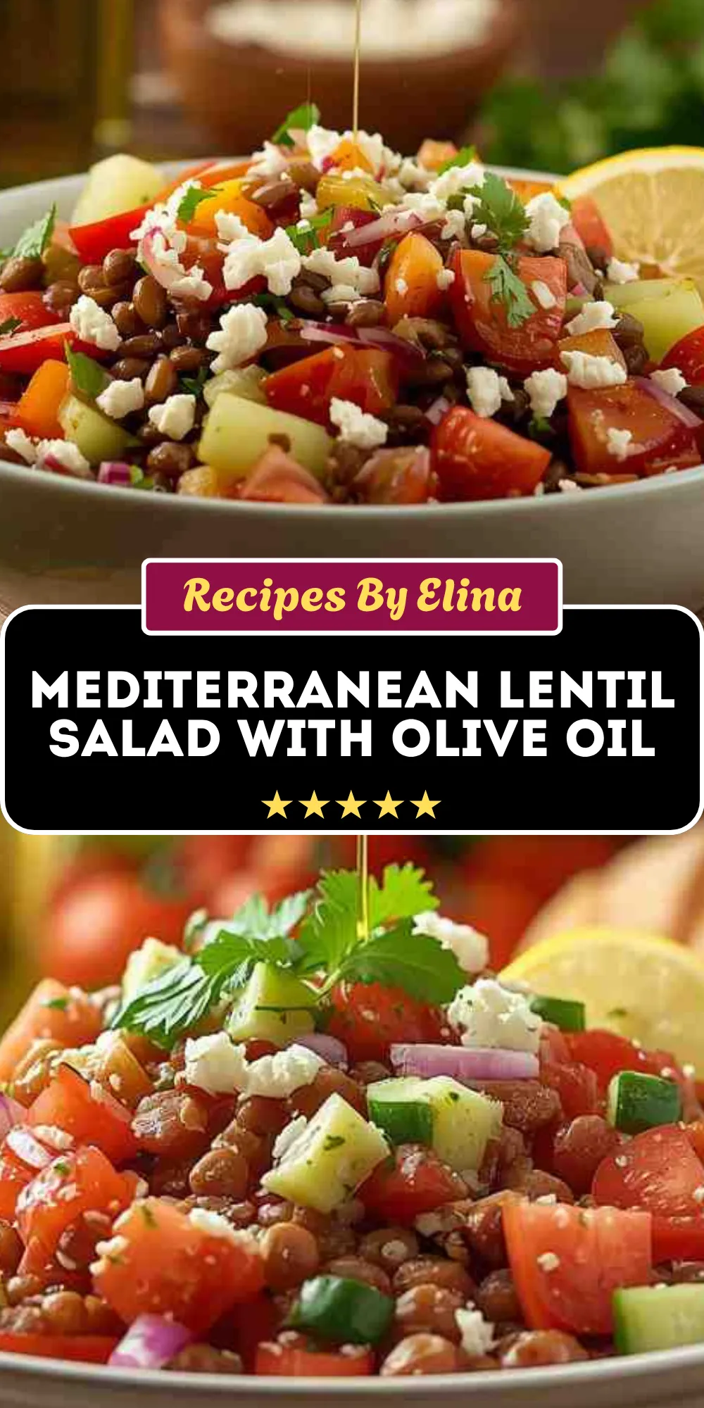 Mediterranean Lentil Salad with Olive Oil