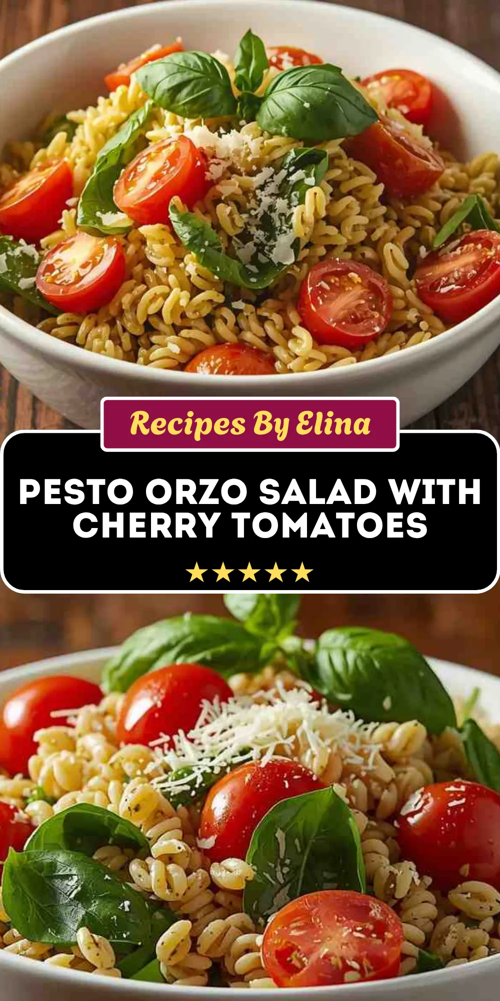 Pesto Orzo Salad with Cherry Tomatoes and Spinach
