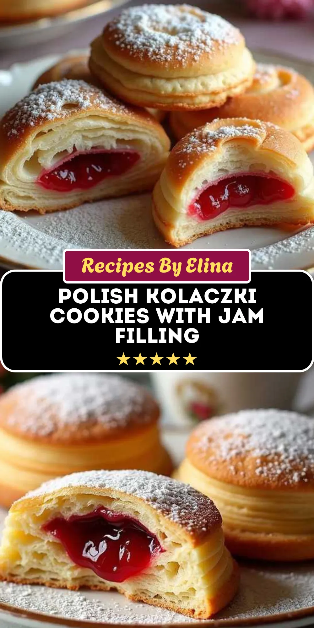 Polish Kolaczki Cookies with Jam Filling
