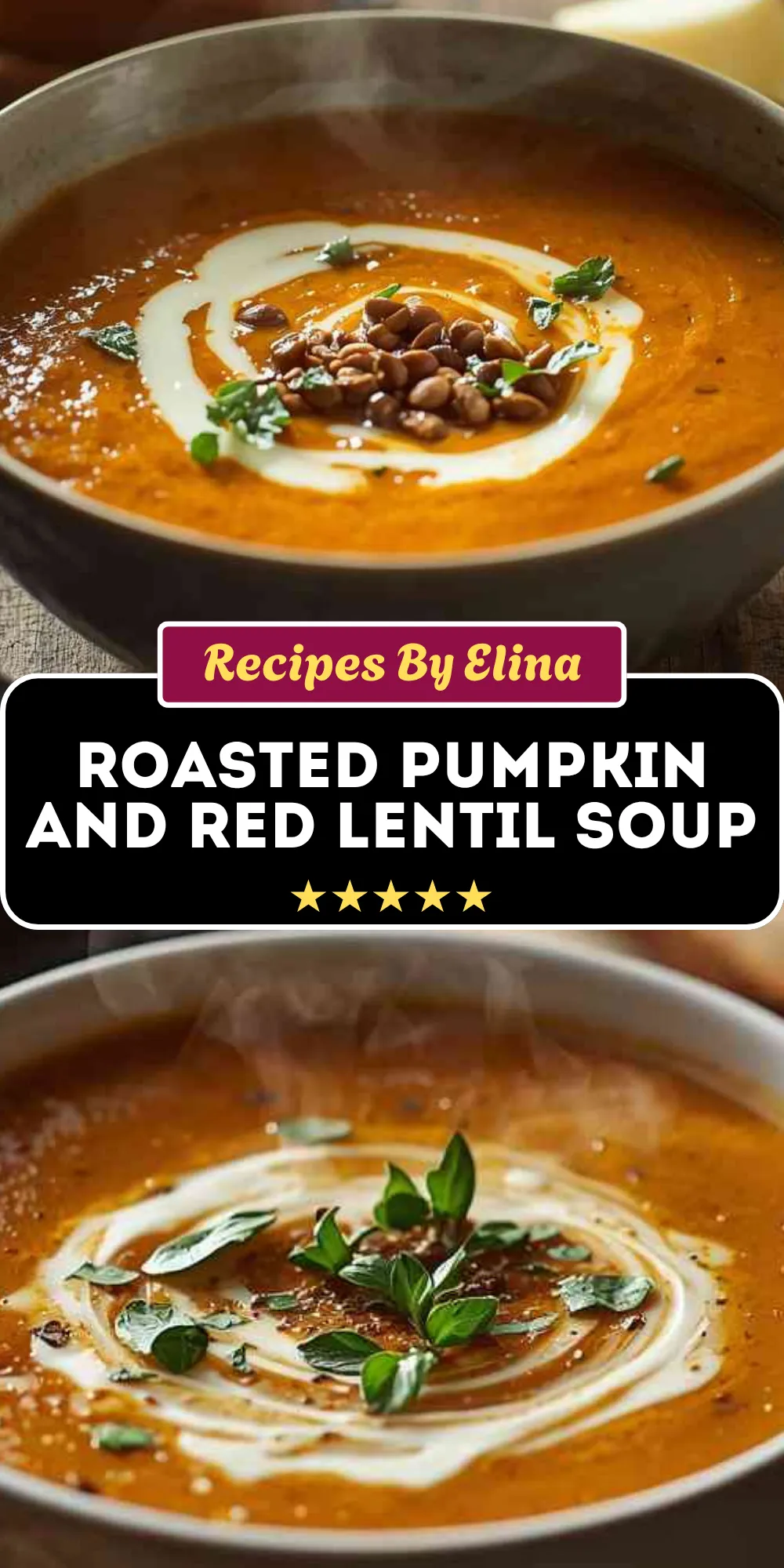 Roasted Pumpkin and Red Lentil Soup