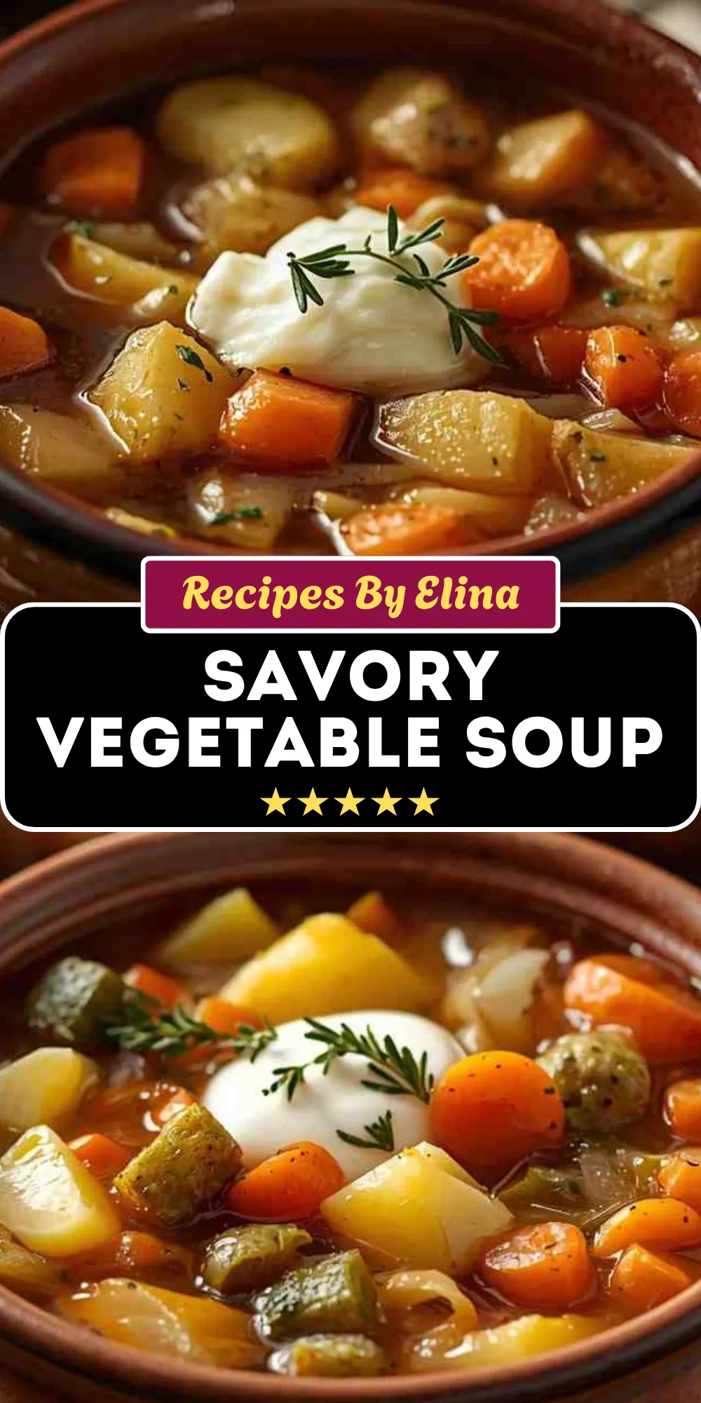 Savory Vegetable Soup with Fresh Thyme