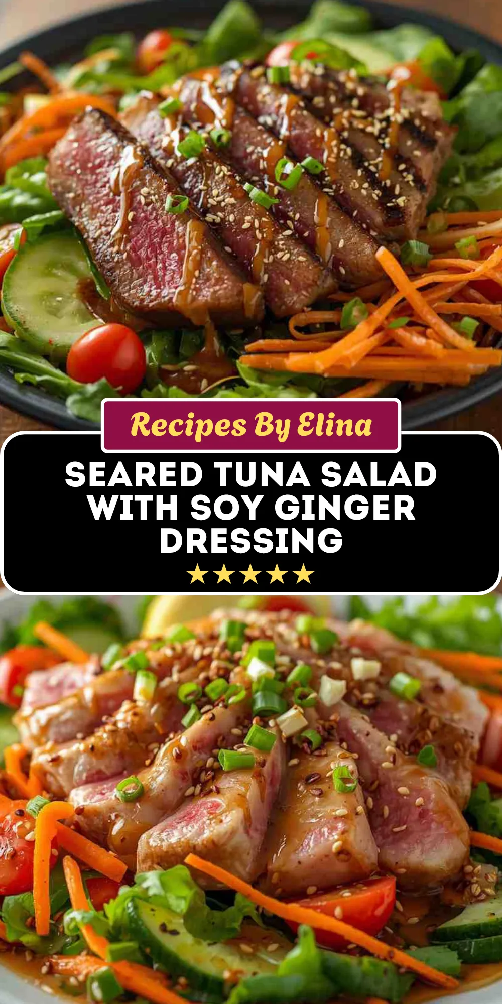 Seared Tuna Salad with Soy Ginger Dressing