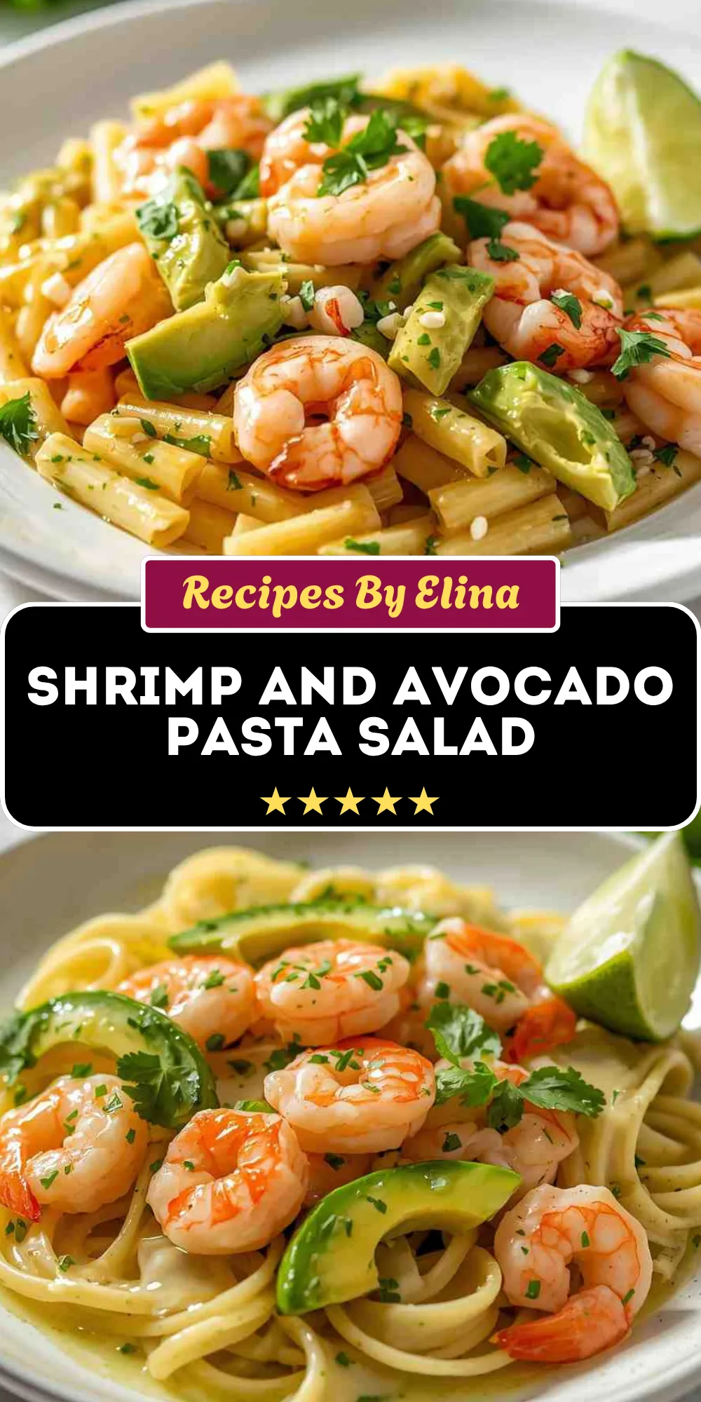 Shrimp and Avocado Pasta Salad with Lime Dressing