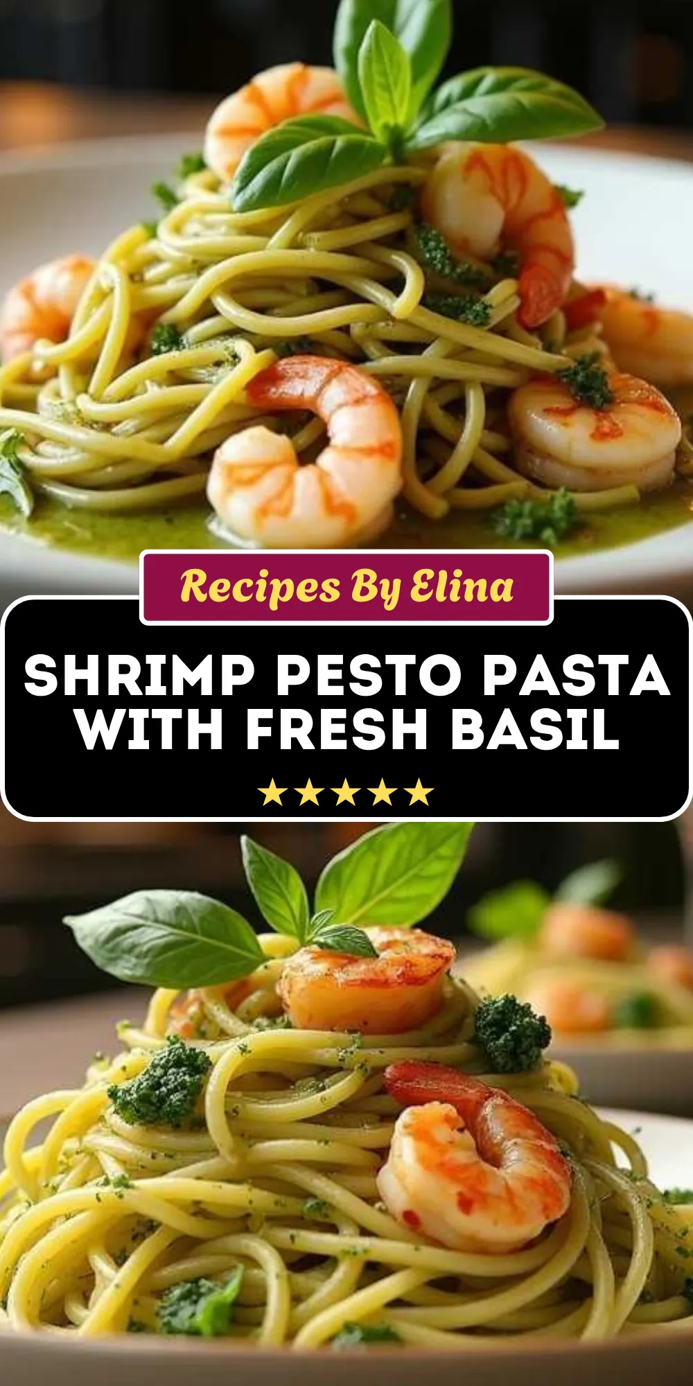 Shrimp Pesto Pasta with Fresh Basil