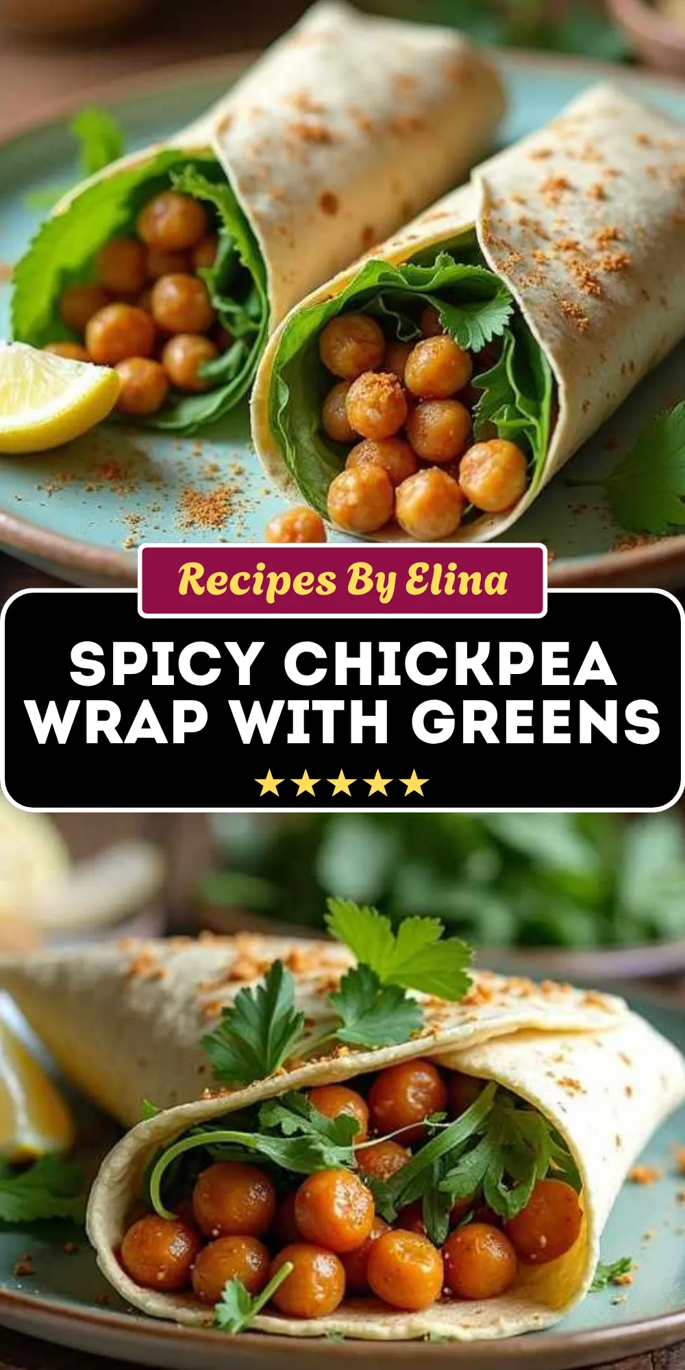 Spicy Chickpea Wrap with Greens
