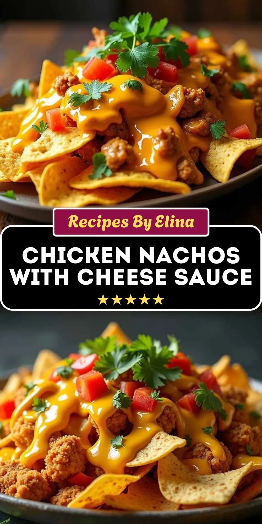 Chicken Nachos with Cheese Sauce