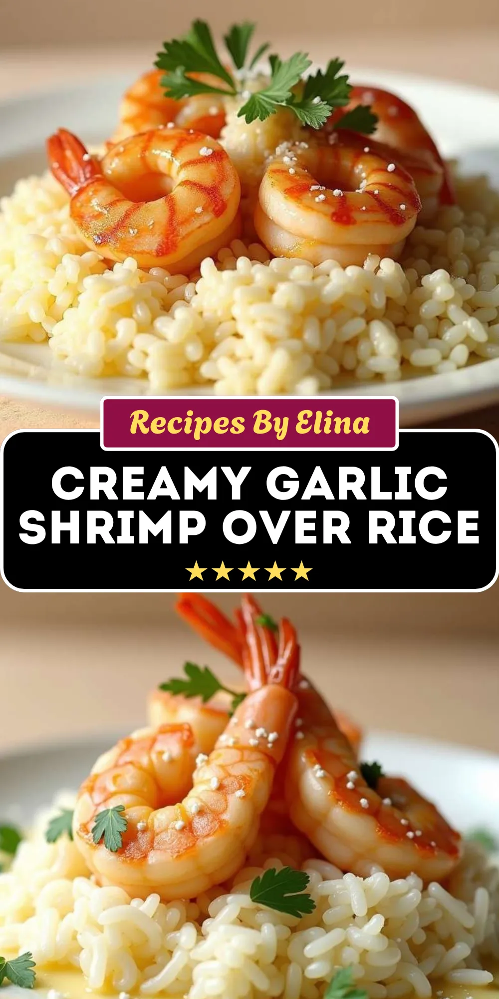 Creamy Garlic Shrimp over Rice