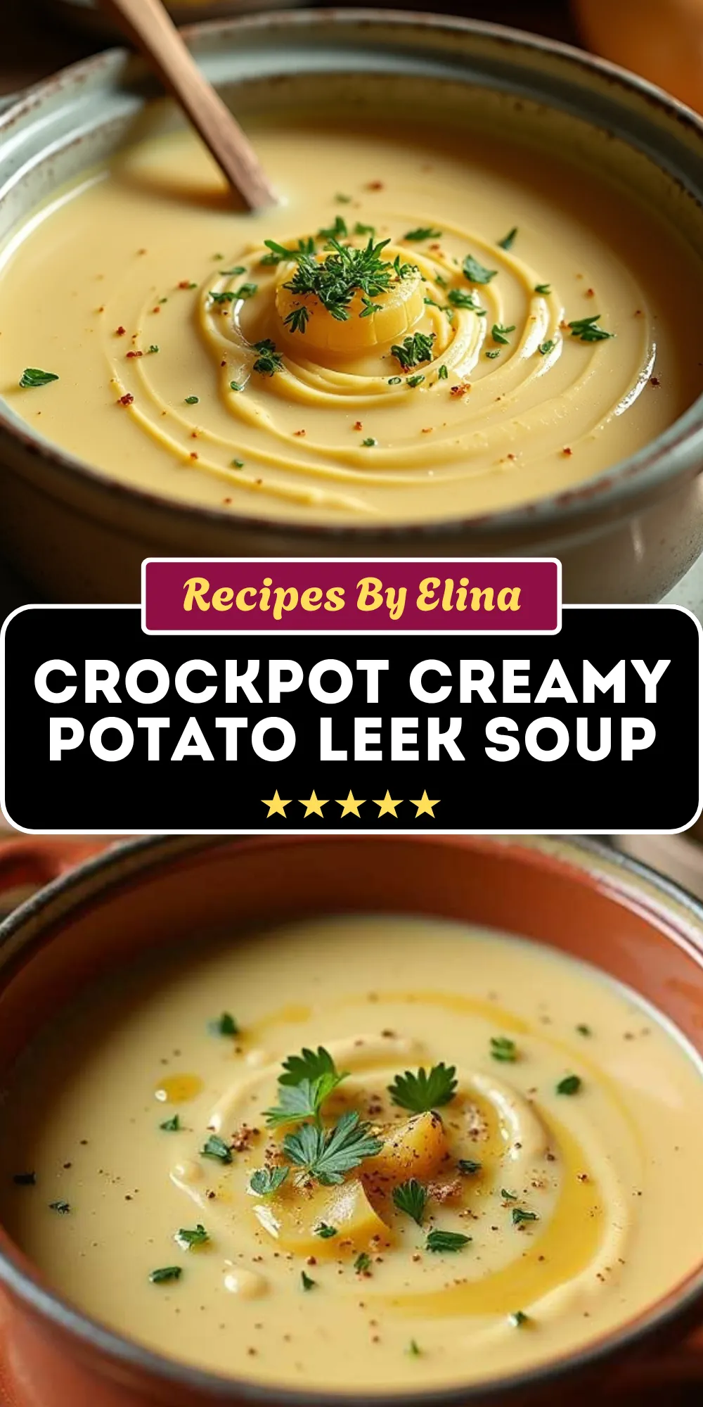 Crockpot Creamy Potato Leek Soup