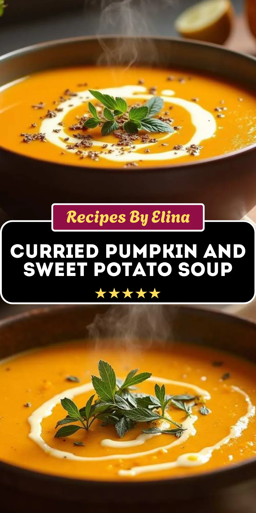 Curried Pumpkin and Sweet Potato Soup