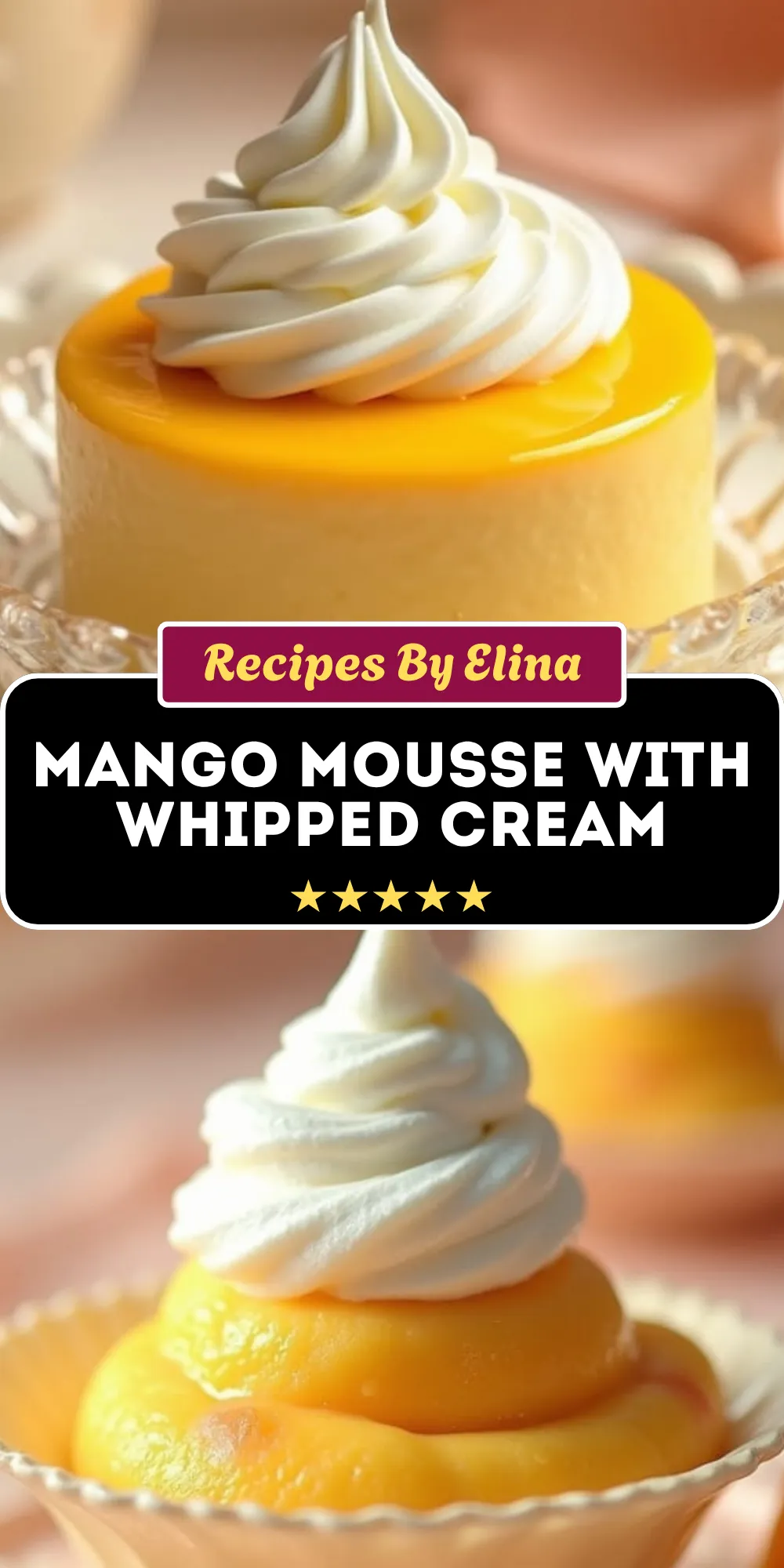 Mango Mousse with Whipped Cream
