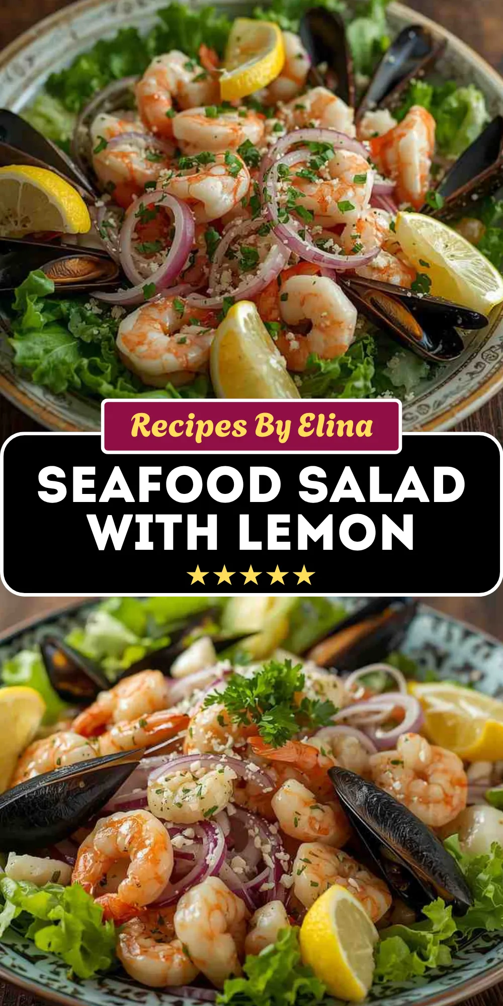 Seafood Salad with Lemon Garlic Dressing