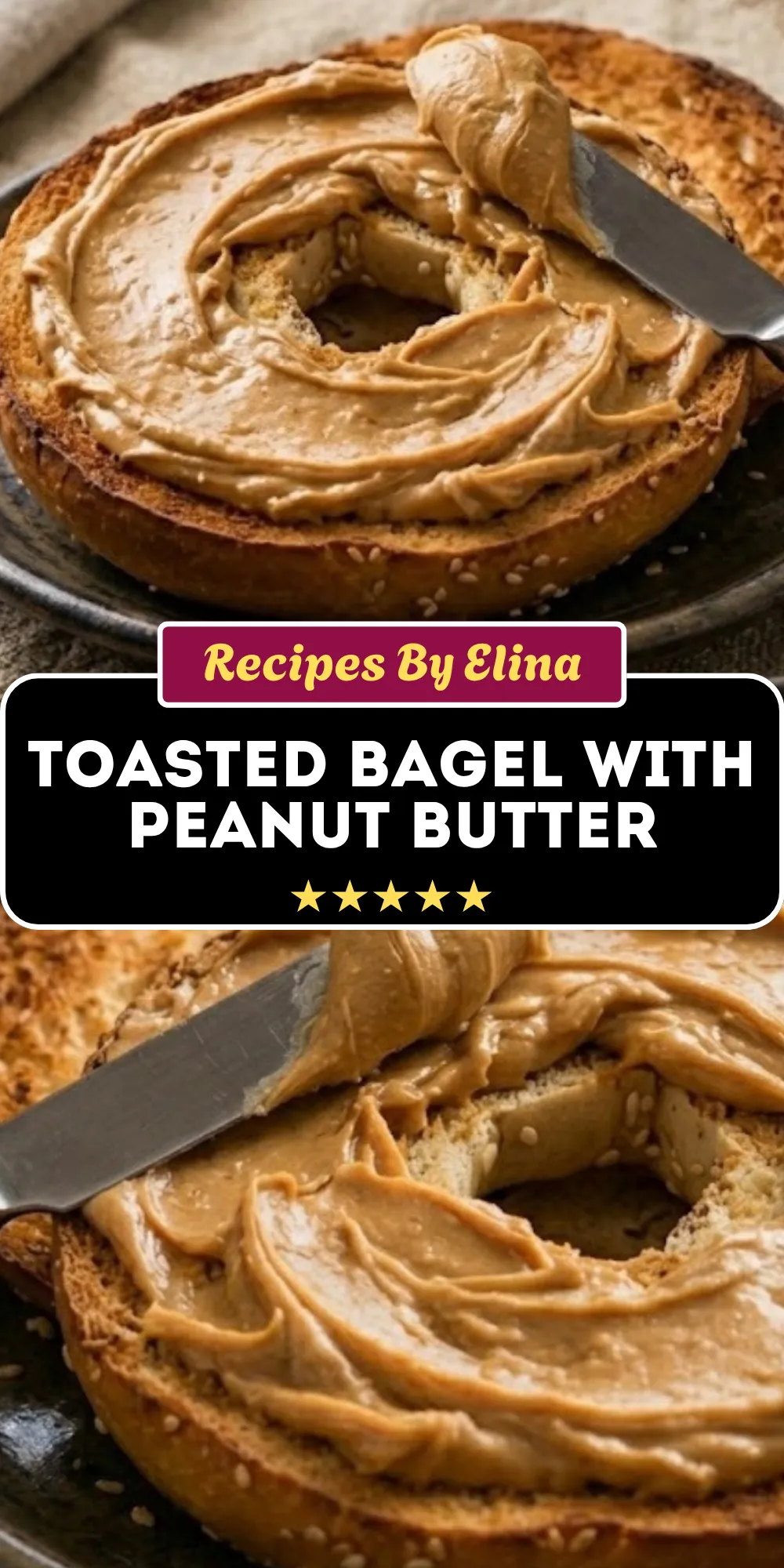 Toasted Bagel with Peanut Butter