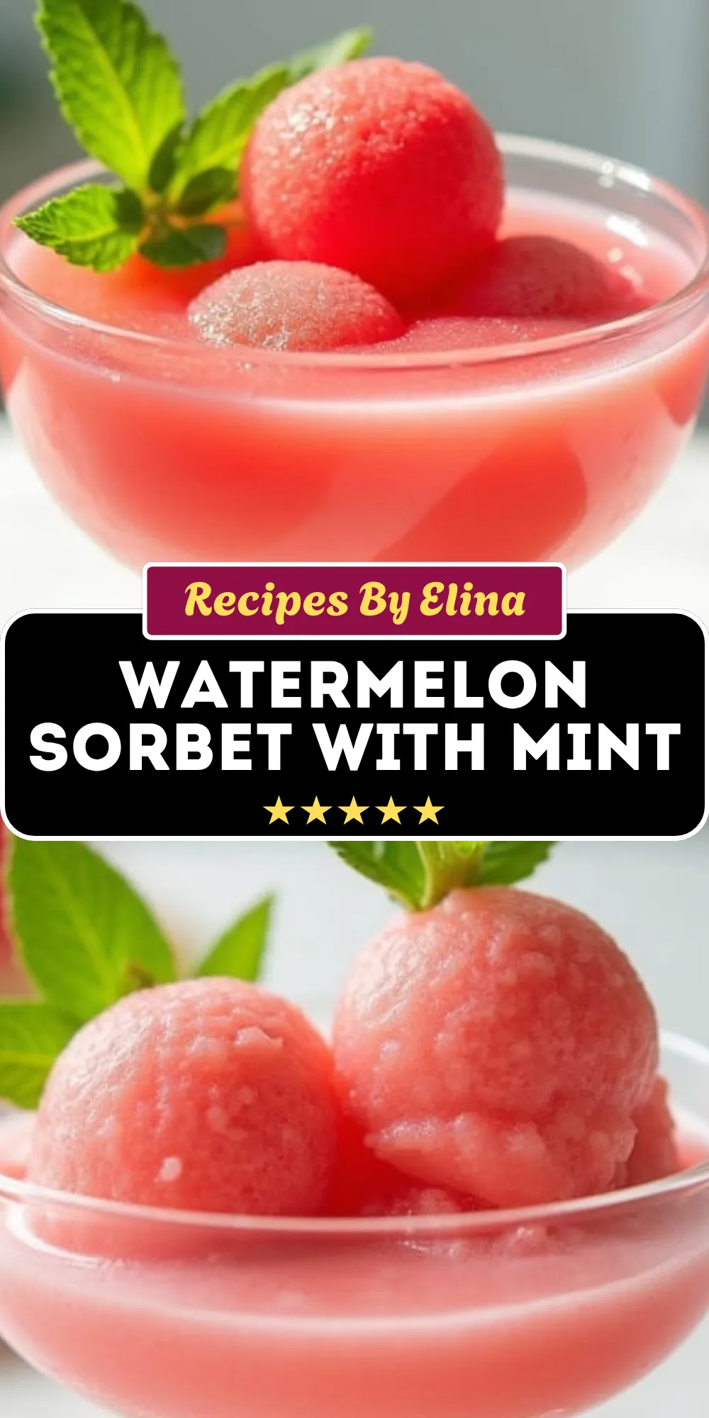 Watermelon Sorbet with Mint