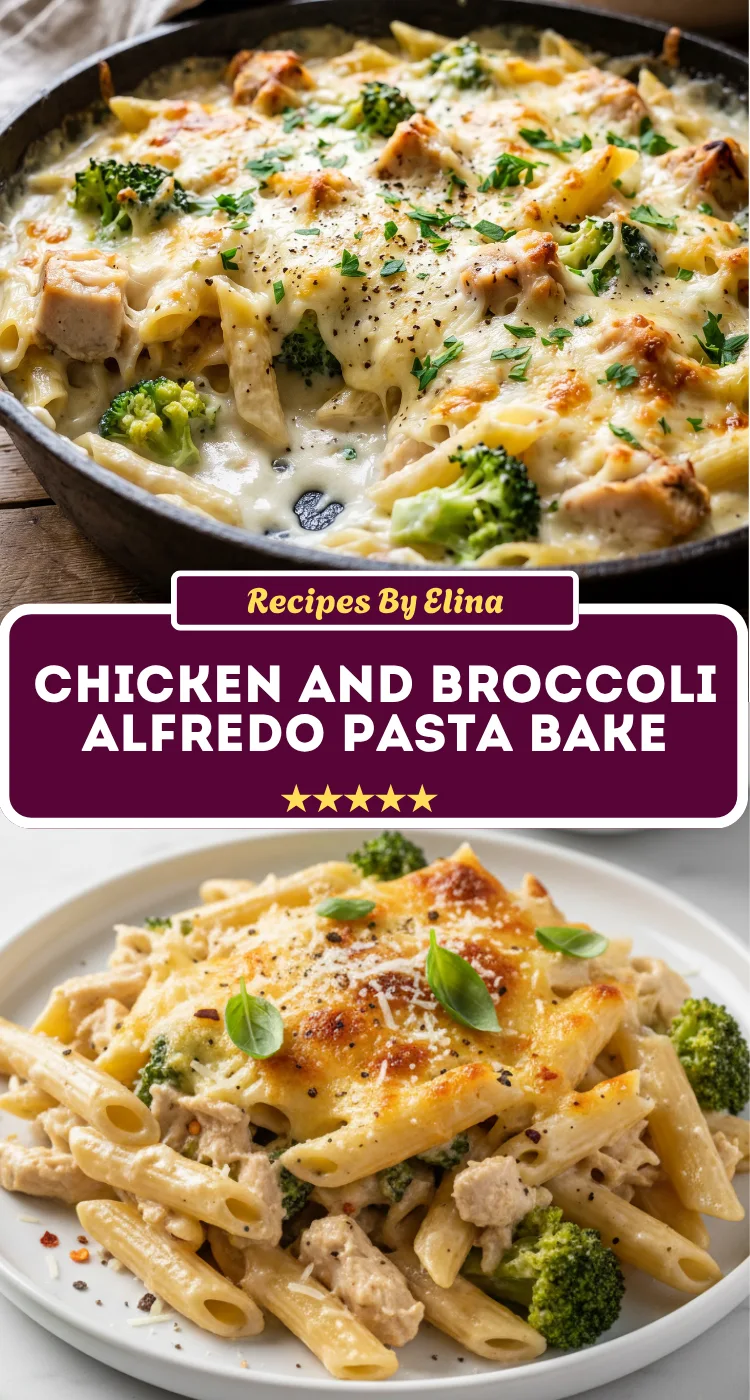 Chicken and Broccoli Alfredo Pasta Bake