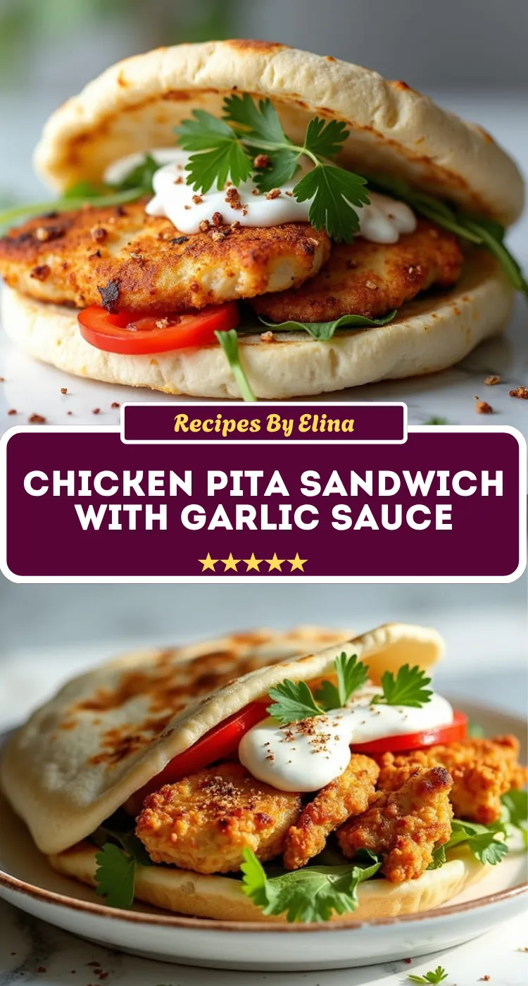 Chicken Pita Sandwich with Garlic Sauce