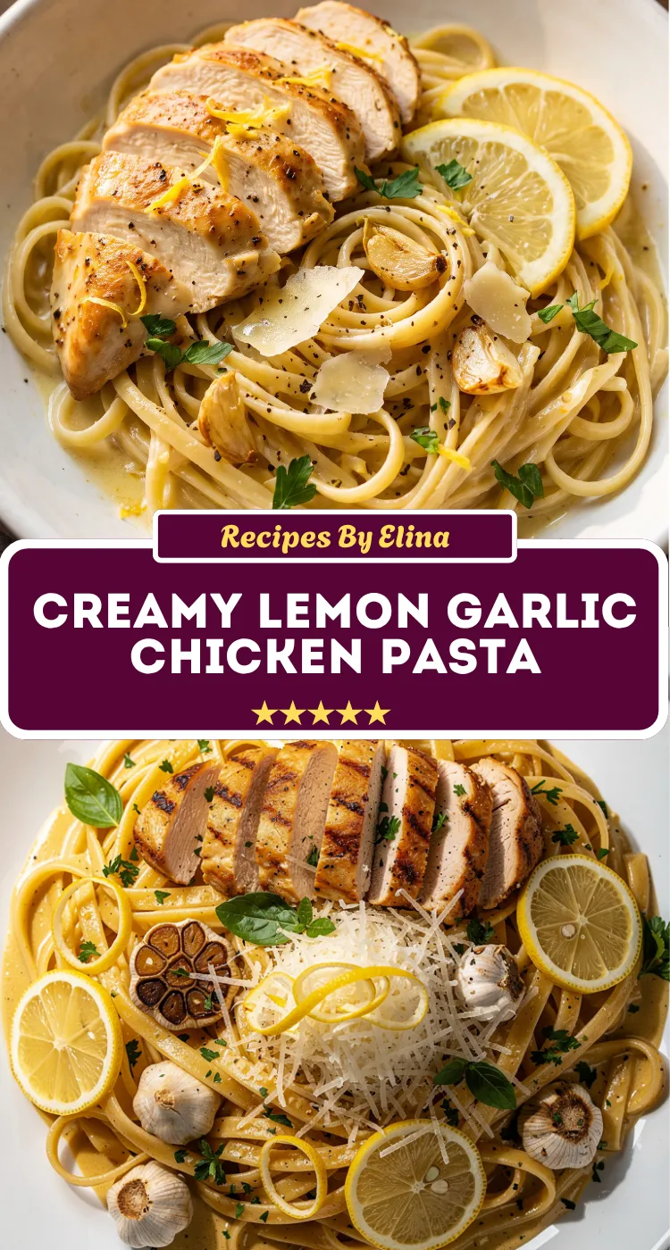 Creamy Lemon Garlic Chicken Pasta