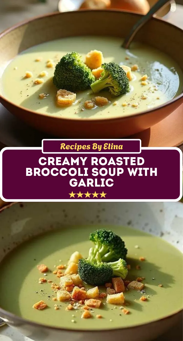 Creamy Roasted Broccoli Soup with Garlic