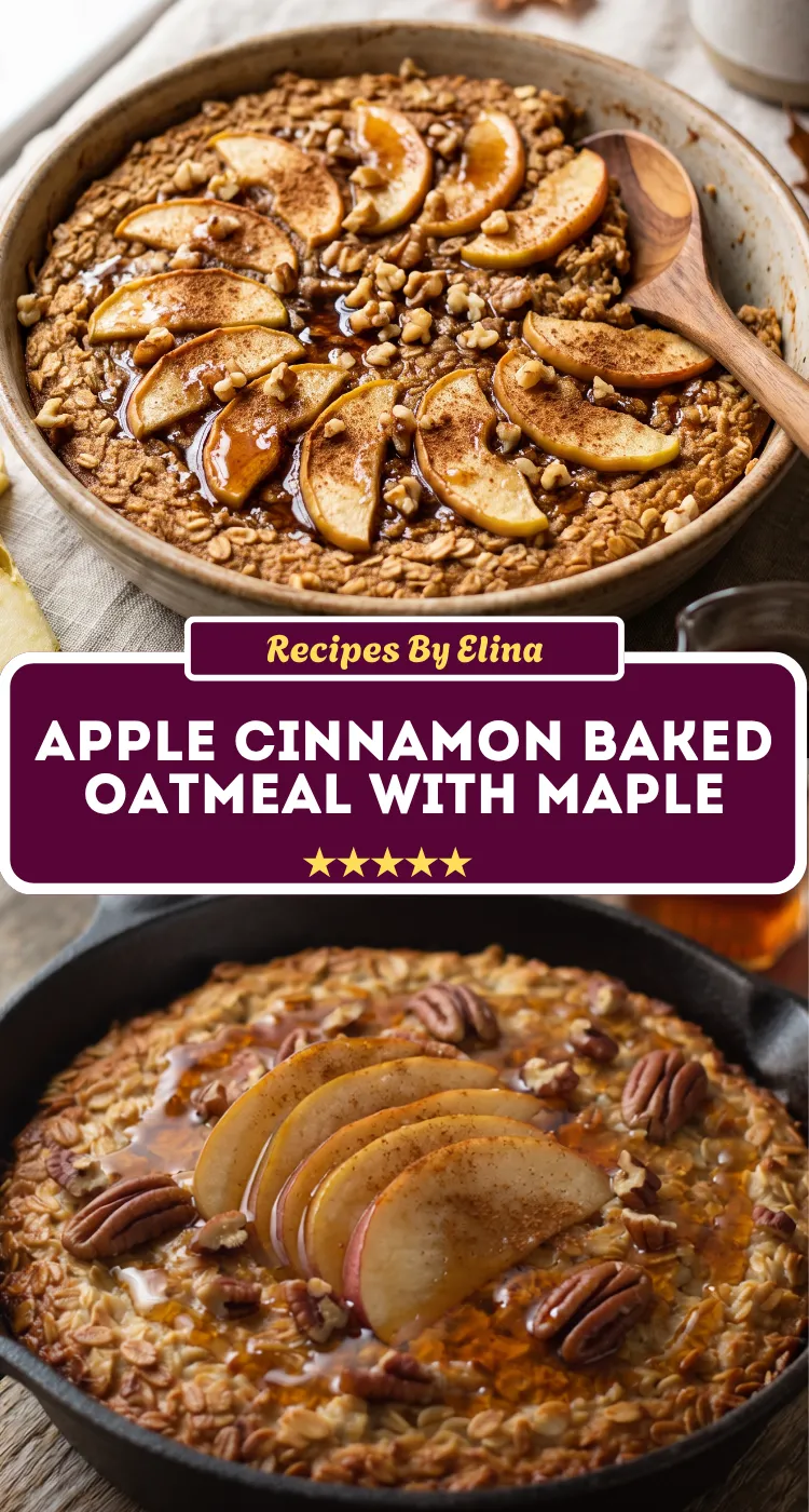 Apple Cinnamon Baked Oatmeal with Maple