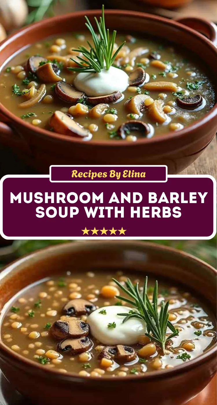 Mushroom and Barley Soup with Herbs