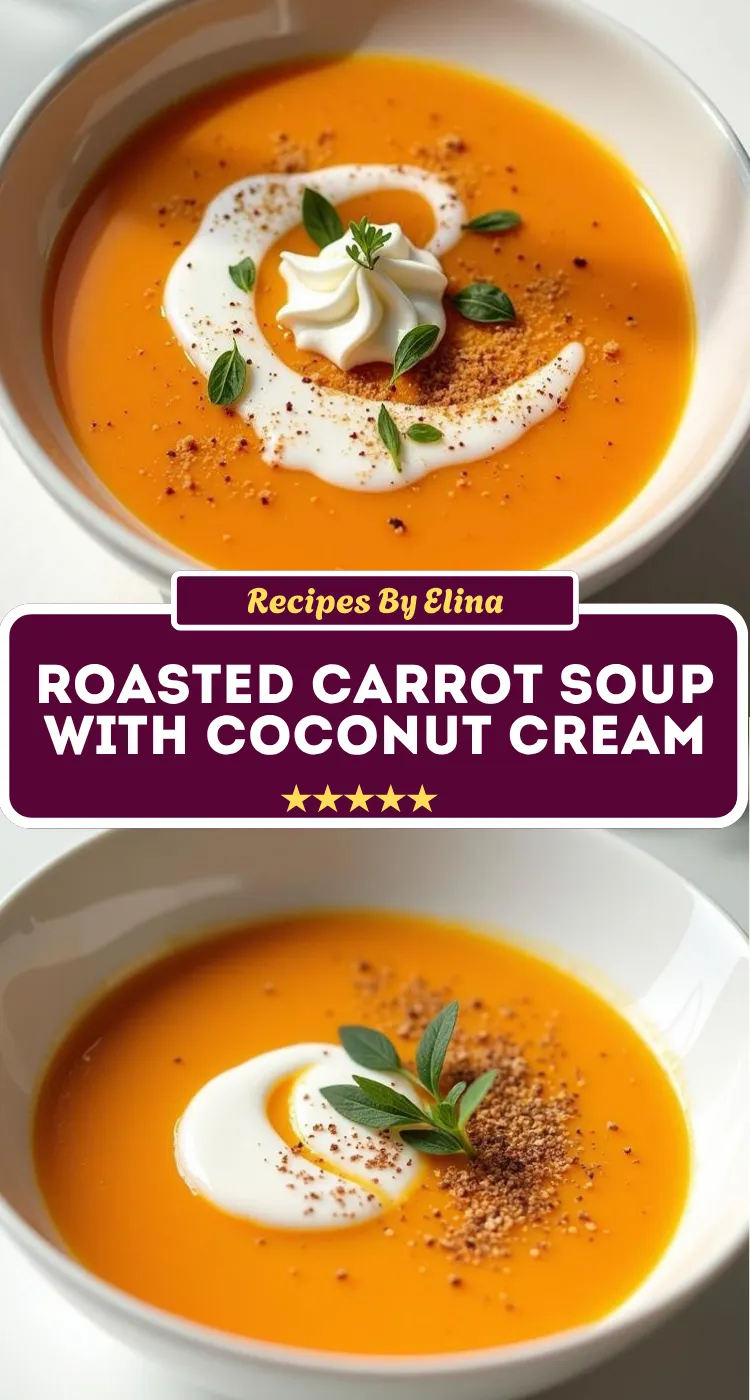 Roasted Carrot Soup with Coconut Cream